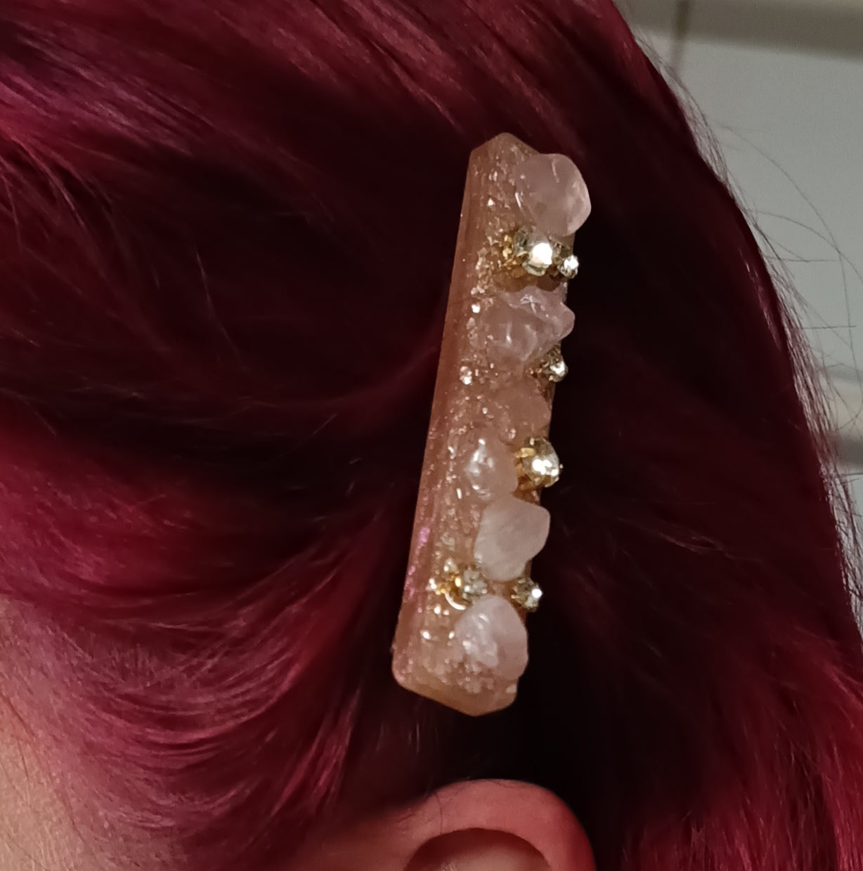 Handgjord hårklämma "Rosa"